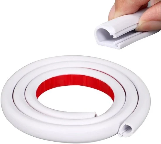 Cavo in tubo mini - Adesivo - Semi-circolare - 4 m - Bianco - 7 mm