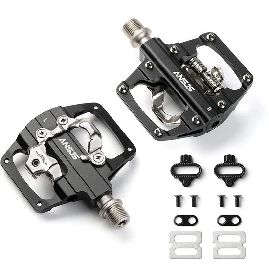 Pedali da bicicletta 2 in 1 - pedale clic antislip per BMX MTB - alluminio