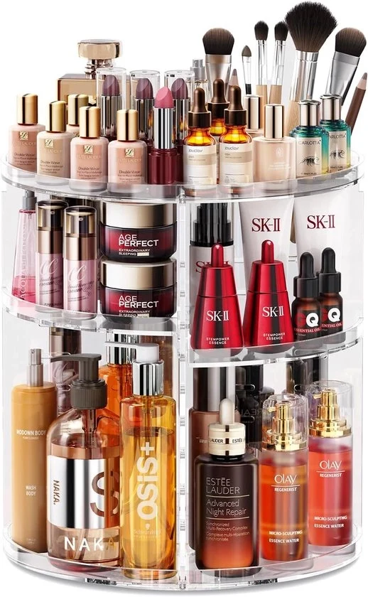 Organizzatore di trucco a 360° rotante - trasparente