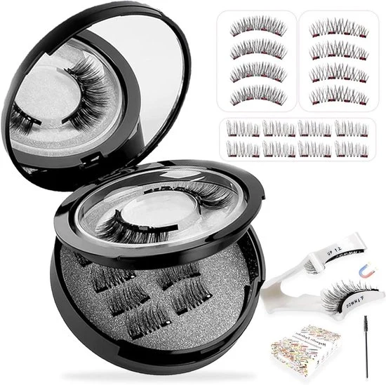 Wig Mimetici 3D - Applicatore per ciglia - Ciglia magnetiche riciclabili - Ciglia 3D naturale look - Facile da indossare - Adatto per donne - Colore nero