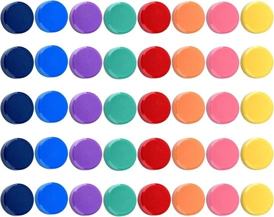 Mini magneti colorati - forte aderenza - 40 pezzi - 8 colori