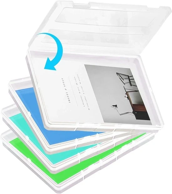 Cassetta Archiviale Portatile - Organizzazione - 4 Pezzi - Transparente - A4