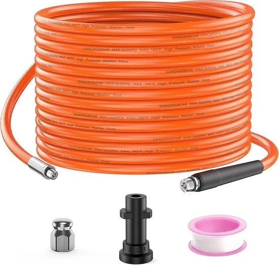 Set di pulizia fognaria - Kit di pulizia fognaria - Manovella per fognature - Tubo di scarico fognario - Arancione