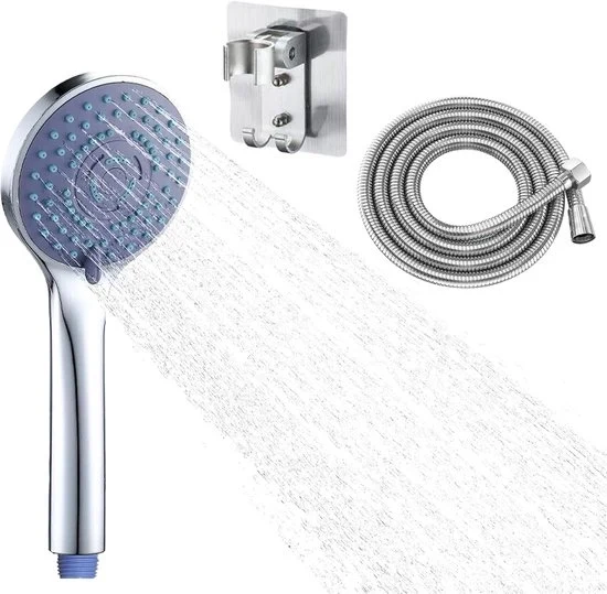 Douchekop con 2 m di tubo - risparmia acqua - anticorrosione - 1 pezzo