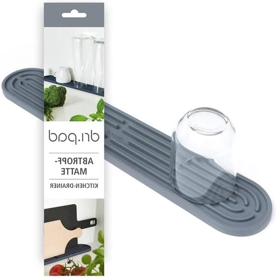 Afdruiprek siliconizzato per cucina - piccolo piatto sottile risparmia spazio - afdruiprek a prova di calore afdruipmat - organizzatore accessori cucina afdruiprek con contenitore per residui pieghevole