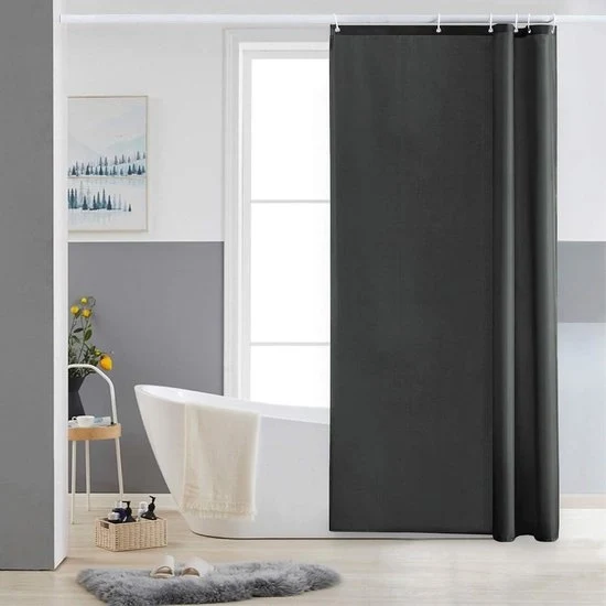 Gordiglio per doccia angolare - resistente ai funghi - 90 x 180 cm - grigio scuro - poliestere