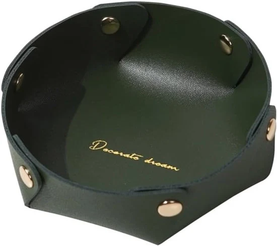 Piatto da tavolo pieghevole e organizzatore di ripostigli - verde - pelle PU - misura S