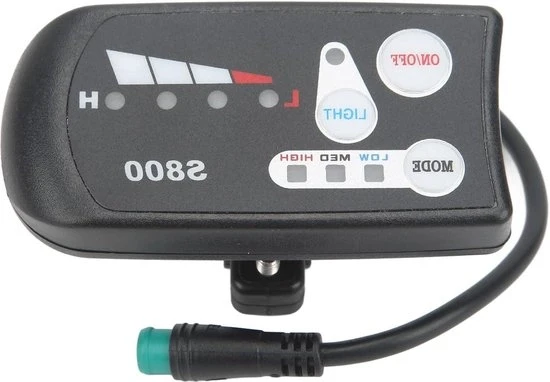 Display e-bike elettrico S800 con LED e misuratore di 36V 48V - Connessione acqua resistente - Universale - Accessorio per bicicletta elettrica