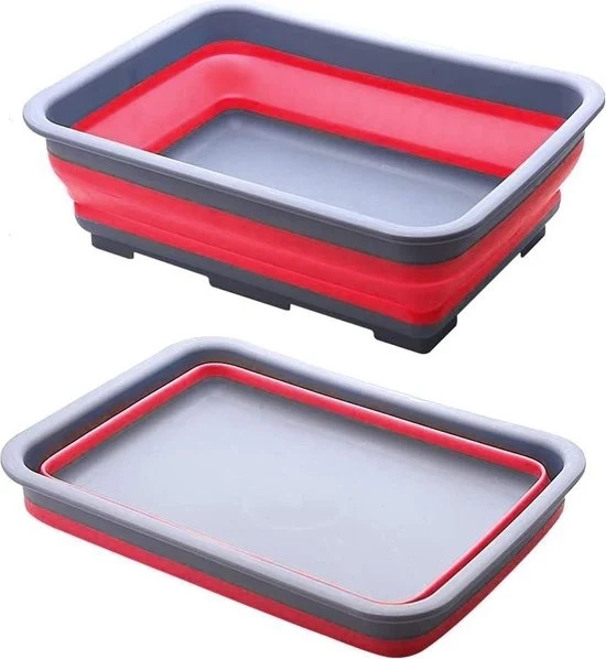 Tappo di scarico 10 litri - Grande lavabo - Lavabo portatile - Lavabo da viaggio - Esterno - Lavabo per auto - Rosso Tappo di scarico