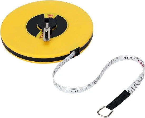 Meetlint in Fibra di Vetro 50 Metri Doppia Faccia Stampata - Lungo Meetlint Rotolo di Fibra di Vetro Flessibile per Esterno Costruzione Sport Golf.
