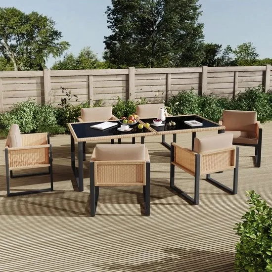 Set di mobili da giardino 6 posti - Sedili - Rattan - Adattabile