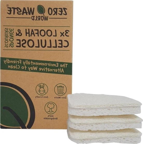 Spongi di pulizia naturali ecosostenibili per uso domestico - spugne per la pulizia ambientalmente friendly - non graffianti 100% biodegradabili Spongi di pulizia per la casa
