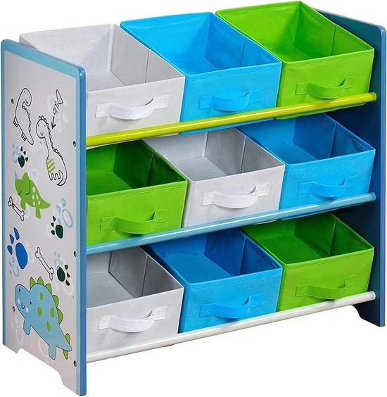 Opbergrek in legno blu - 66 x 30 x 595 cm - Opbergrek per uso domestico