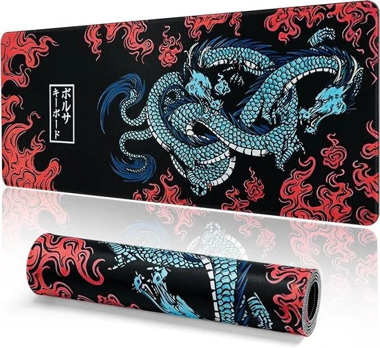 Matrice per mouse - mousepad per gaming - sottopiano per scrivania XL - 1 pezzo - nero - 800 x 300 mm