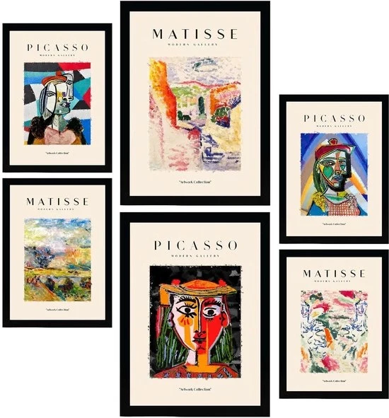 Set di decorazione per parete - arte moderna - 6 pezzi - A3 e A4 - carta di alta qualità