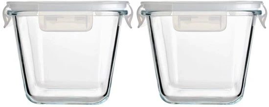 Contenitore alimentare in vetro con coperchio - a prova d'aria - 1 pezzo - vetro borosilicato