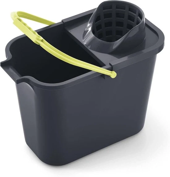 Emme rettangolare con sfiatatoio - 12 litri - grigio e giallo limone - polipropilene - 23 x 37 x 29 cm