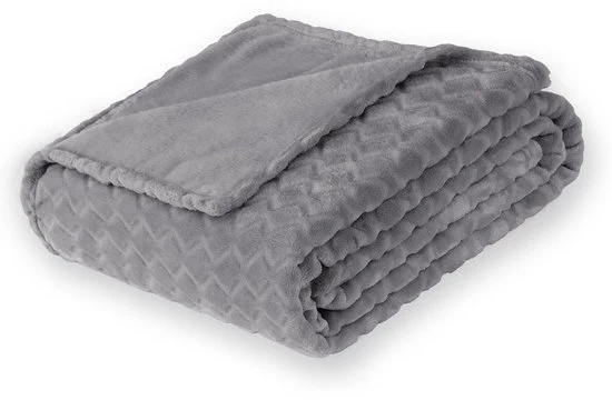 Felpa di pelliccia - morbida e lanosa - 1 pezzo - grigio - 150 x 200 cm