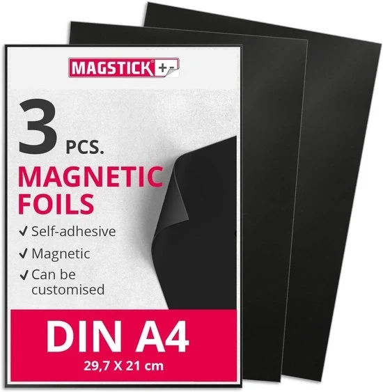Set di strisce adesive magnetiche - autoadesive e multiforme - 3 pezzi - marrone e nero