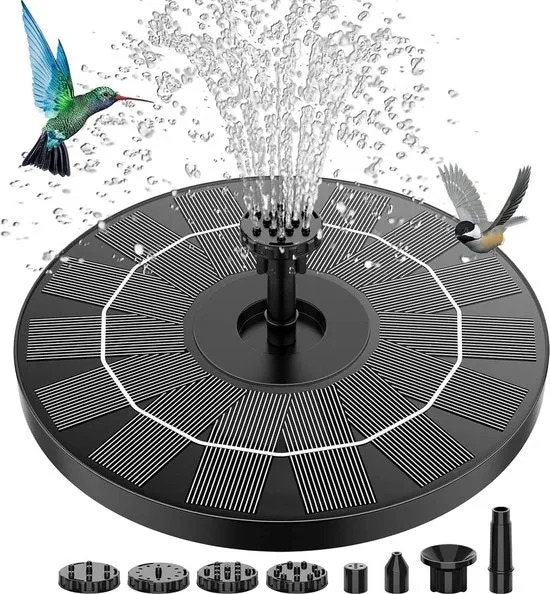 Fontana solare 35 W - 6 effetti - fontana galleggiante per laghetto da giardino - idonea per laghetto per uccelli e pesci