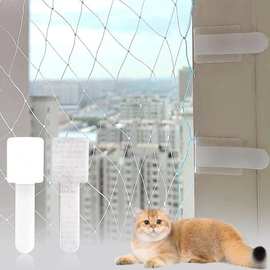 Haken autoadesivi per esterno 50 pezzi adatti a reti di protezione per gatti - rete per balcone - installazione senza forare