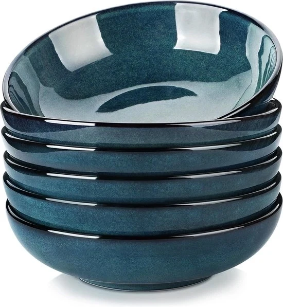 Set di contenitori in ceramica per pastella da 6 - Grande 30 oz contenitori in ceramica di Stern - Resistenti al magnetron contenitori per pastella per cucina - Contenitori in ceramica verde