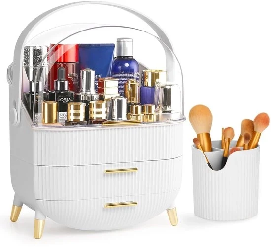 Set di Organizzazione per Trucco - Risparmio di Spazio - 2 Pezzi - Sostenibile - 11,4 x 8,1 x 14,10 cm