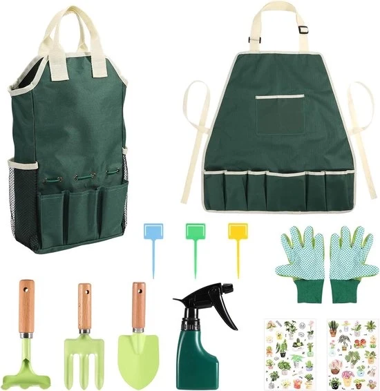 Set di giardinaggio per bambini Attrezzi per giardinaggio per bambini Set di attrezzi per bambini Forchette, rastrelli, vanghe, secchi, bottiglie, guanti, cuscini di protezione Attrezzi per la spiaggia Giardinaggio per bambini