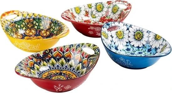 Porcellana bohemien dessertkom - Set di 6 - per pasta e insalata - lavastoviglie