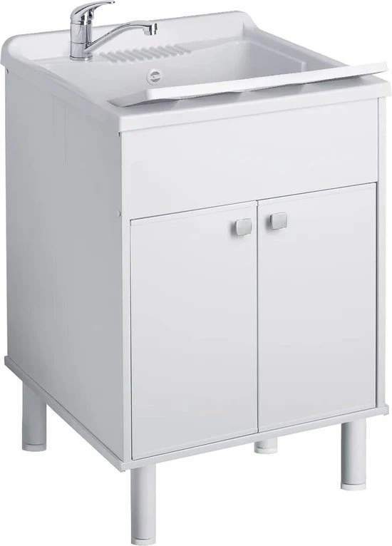 Wastafello 60x50x85cm resistente all'acido e impermeabile bianco