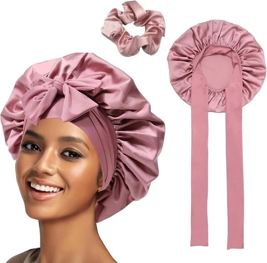 Satin Capelli - Cappello a Doppia Faccia in Seta - Fascia Elastica per Signorine e Ragazze - 1 Pezzo (Rosso)