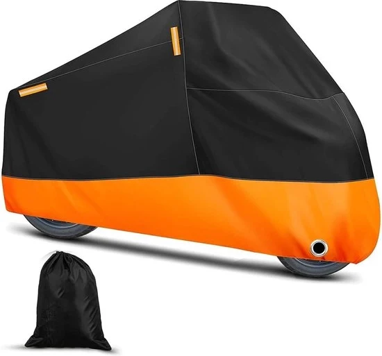 Telaio esterno per motocicli invernali outdoor - 210D stoffa Oxford - impermeabile all'acqua e al sole - 4 strisce riflettenti - fori di sicurezza - formato XXL: 245 x 105 x 125 cm Copertura telaio esterno
