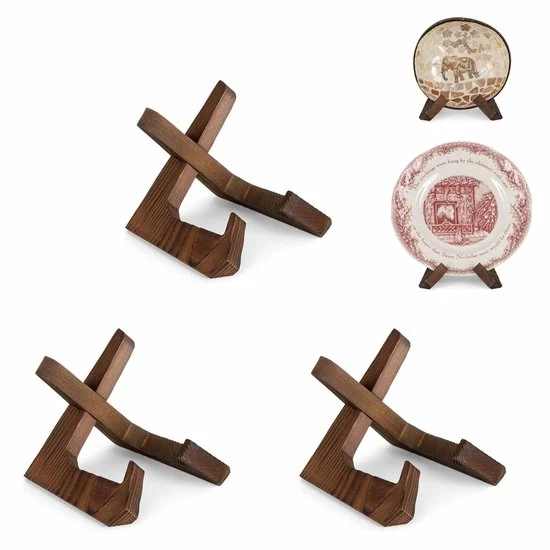Sala Standarizzata in Legno - Per Piatti e Piattini - Set da 3 - 3,5 Pollici