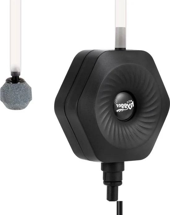 Mini pompa di aria per acquario da 15 W - pompa di aria silenziosa per acquario mini - Bubbler per acquario Betta - ventilatore di ossigeno con pietra di aria - attacco di tubo con morsetto - pompa di aria per acquari da 05 a 15 Galloni