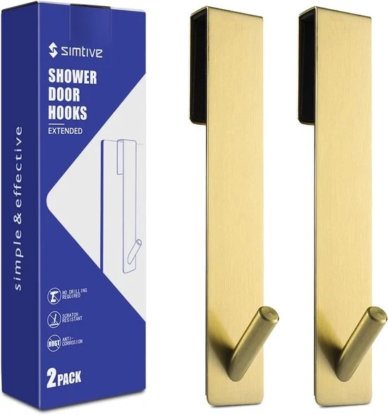 Hanger per doccia estesa - 2 pezzi - asciugamani - finitura oro