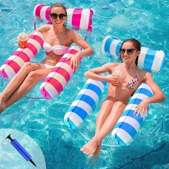 Materasso galleggiante per piscina - Sedia galleggiante gonfiabile - Tenda da bagno per adulti e bambini con inflatore