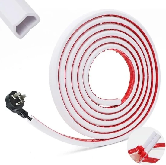 Ponte per cavi autoadesivo 3 metri - Per ufficio - Protezione flessibile per cavi in PVC - Prevenire cadute - Proteggere i cavi