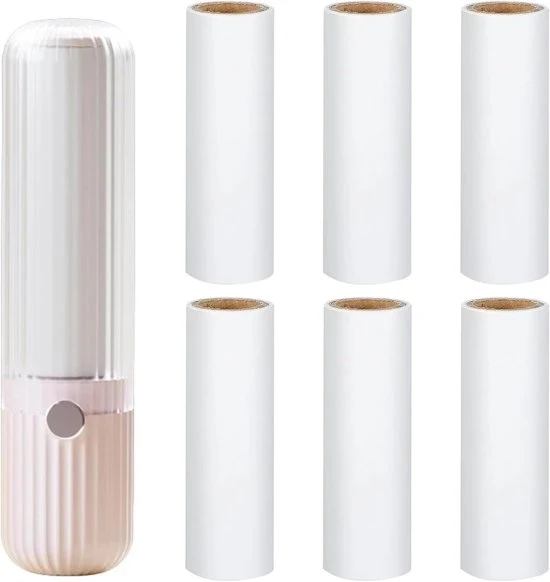Rollatore di peli per abbigliamento – Rotolo di lana riutilizzabile con 6 mini anelli – Rimuovitore di peli di animale per abbigliamento, divano e tessuti