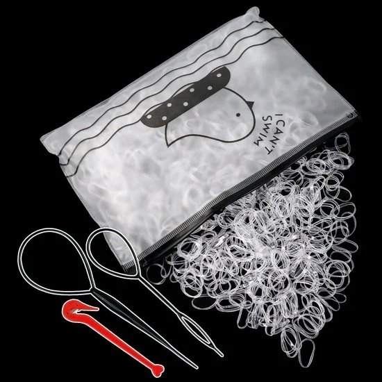 Set di elastici per capelli mini - multifunzionali - con 1100 pezzi - multicolore - materiale resistente
