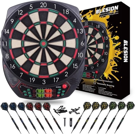 Tavolo da darts elettronico - e-dartbord con 12 frecce - adatto per l'ospitalità