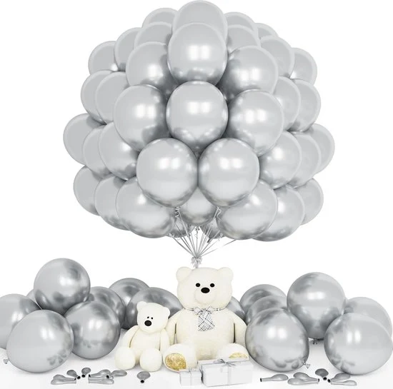 Decorazioni da festa in metallo argentato - set da 50 - 30 cm
