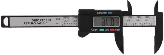 Strumento di misura digitale con schiacciamento - Misuratore LED con alta precisione - Conversore da pollici a millimetri - 0-100 mm - Nero