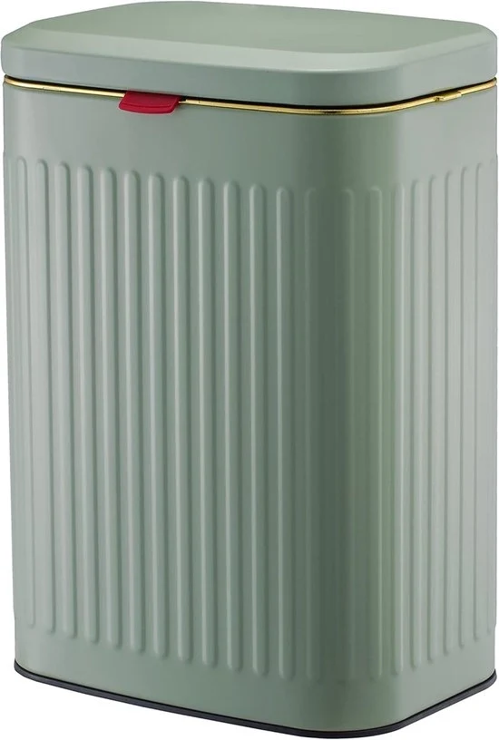 Wandmontaggio Cassetto di Rifiuto in Acciaio di Carbonio - 8L - Verde - Adatto per Cucina e Bagno