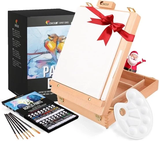 Set di Pittura Artistica Completo - Adatto per Artisti - 37 pezzi - Inclusi Pennelli per Pittura e Canova