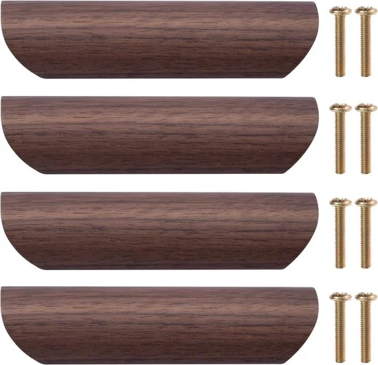 Maniglie in legno - Adatte per mobili - 96 mm - Noce nero