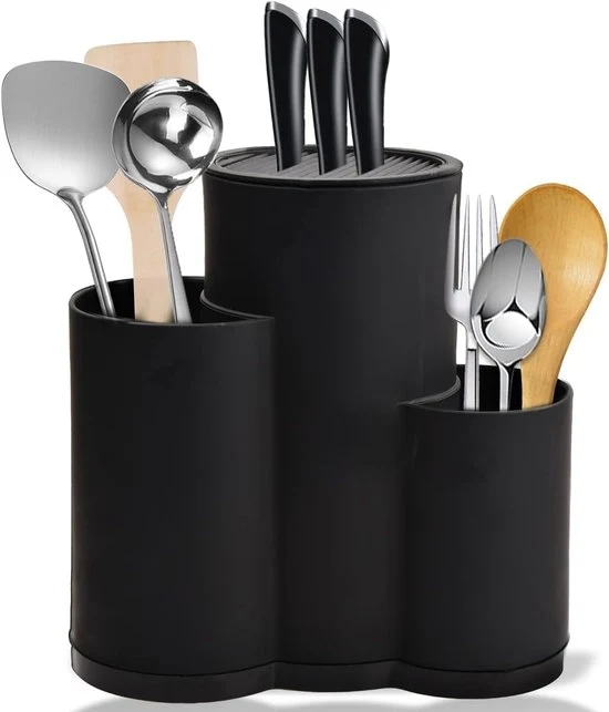 Blocco di 3 ciotole per coltelli - Osservatorio universale rotondo - Adatto per 12 coltelli da cucina da 8 pollici - Set di coltelli vuoti - Ideale per tutti i coltelli da cucina