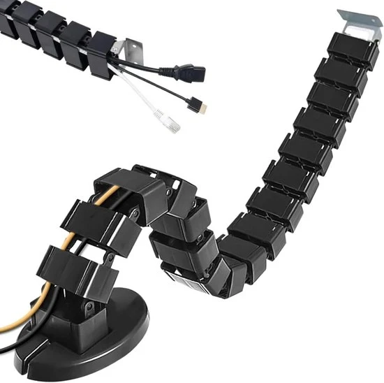 Cavo in dotazione con guaina flessibile - adatto per ufficio - 1300 mm - nero - metallo