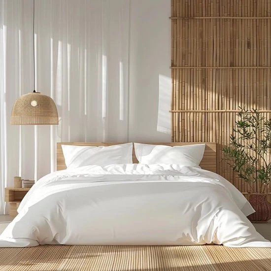 Set di coperte di letto a 4 pezzi in Lyocell di bambù - soffice, ipoallergenico e respirabile - coperta di letto 220x240 cm - lenzuola 160x200 cm - 2 cuscini 50x80 cm coperta di letto 160x200 cm - dimensioni lenzuola 160x200 cm