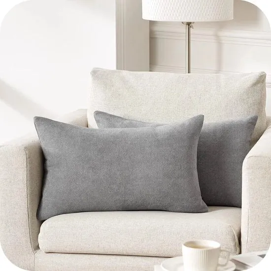 Set di 2 cuscini di copertura grigie - decorativo - 40 x 60 cm - morbidi - chenille