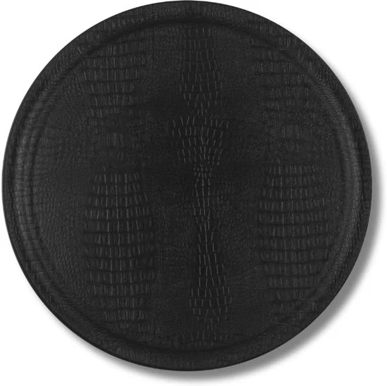 Piatto di servizio in pelle crocata - Design elegante - 45 cm - Decorativo